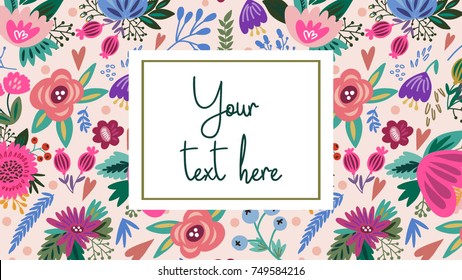 Lovely floral background. Adorable design template.