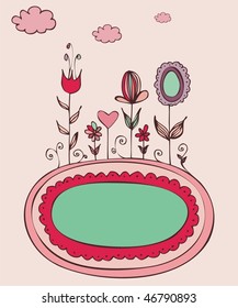 Lovely floral doodle,vector