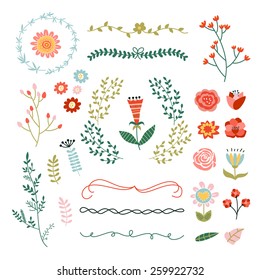 Lovely floral, flowers and design elements
