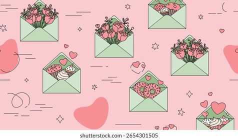 Mensagens florais encantadoras de afeto entregues em envelopes encantadores com expressões sinceras de amor