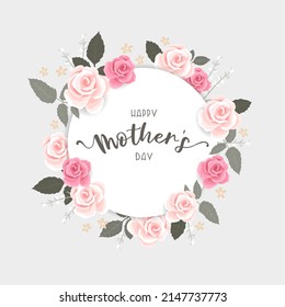 Lovely floral Mother's Day design with flowers and hand writing in German saying "Happy Mother's Day" "Best mum in the world", great for advertising, invitations, cards - vector design
