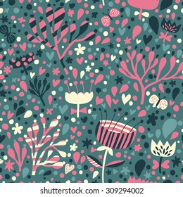Lovely floral seamless pattern. Seamless pattern can be used for wallpaper, pattern fills, web page backgrounds, surface textures. Gorgeous seamless floral background