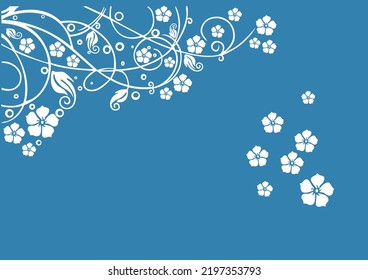 Lovely Flower and Vine White Wall Decal and Sticker