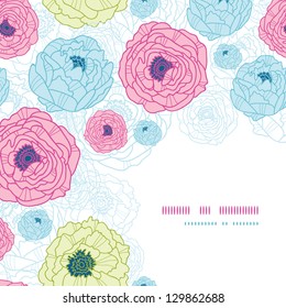 Lovely flowers corner seamless pattern background