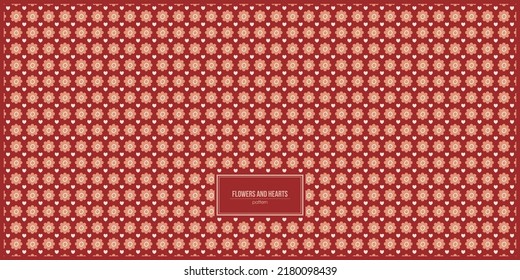 lovely flowers and hearts pattern design