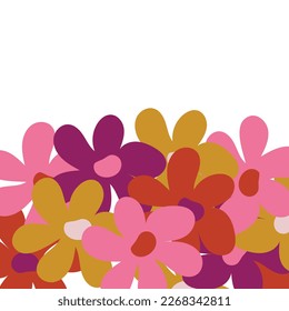 Lovely flowers in neutral tones. Vector illustration.