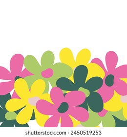 Lovely flowers in neutral tones. Vector illustration.