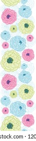 Lovely flowers vertical seamless pattern background border