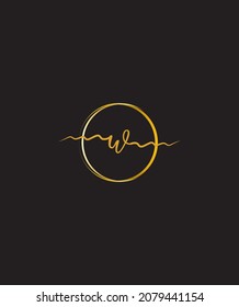 A lovely flowing calligraphy letter type W vector logo template