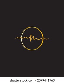 A lovely flowing calligraphy letter type N vector logo template