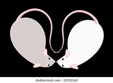 Lovely fluffy mice on a background