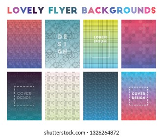 Lovely Flyer Backgrounds. Admirable geometric patterns, wonderful vector illustration.