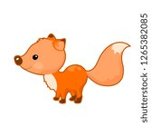 Lovely fox vector illustration on white background. Woodland animal icon. Cute orange fox clipart. Child logo. Forest animal sticker. Wild animal of forest. Friendly fox cartoon character