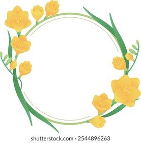 Lovely freesia flower design frame