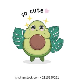 Lovely fruit character, can be used as sticker, card design, emoticon, fashion print for t shirt isolated on a white background