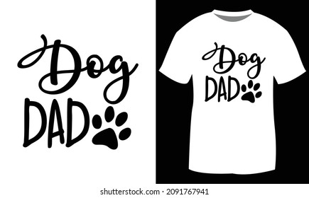 Lovely Funny Dog T-shirt Design on White Background.
