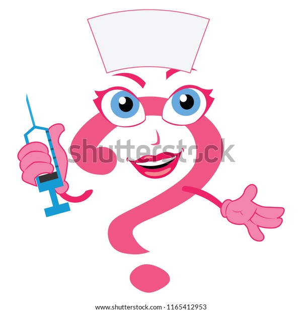 Lovely Funny Question Mark Nurse Character Stock Vector (Royalty Free ...