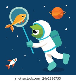 Lovely galaxy background with flat design