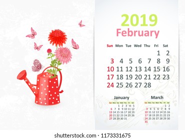 Lovely gardening. Calendar for 2019, february
