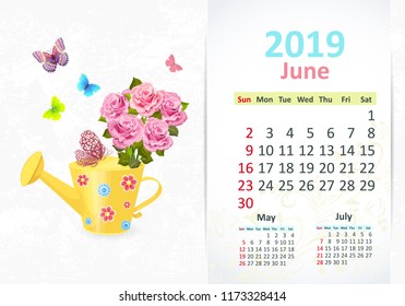 Lovely gardening. Calendar for 2019, june