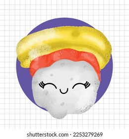 Lovely gesture, Funny sushi characters with cute faces