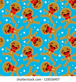 Lovely Gingerbread Man seamless pattern for Christmas holidays