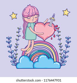 Lovely girl cartoon