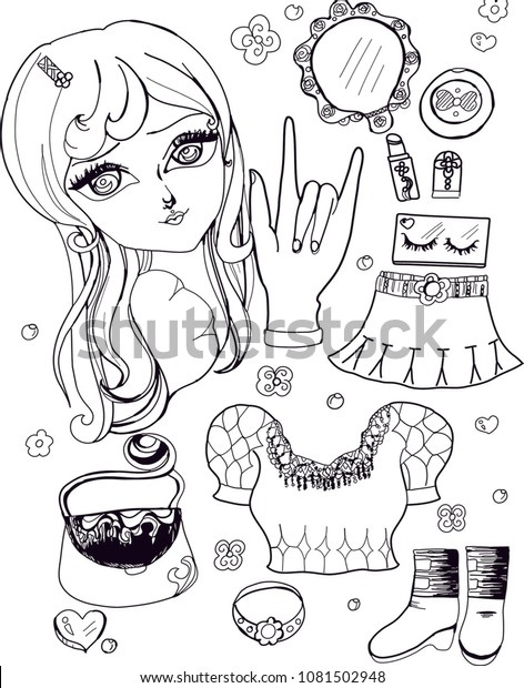 Lovely Girl Fashion Wear Setteenage Dress Stock Vector Royalty