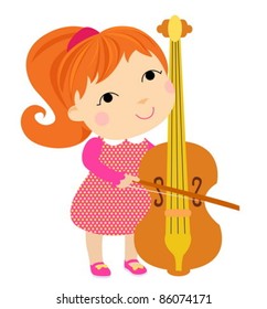  lovely girl playing cello