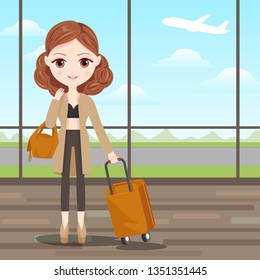 Lovely Girl Ready for Travel