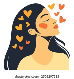 Chica encantadora, diseño dulce y encantador - Ilustración vectorial plana