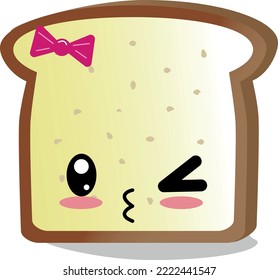 
lovely girl toast bread kawaii