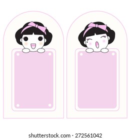 Lovely Girls paper note illustration