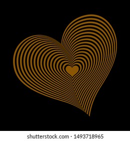 Lovely gold hearts blend effect dark background vector illustration