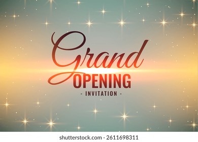 lovely grand opening ceremony poster with shiny light effect vector