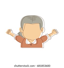 lovely grandmother old woman image cheerful