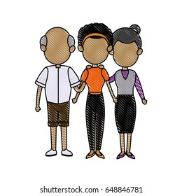 lovely grandparents with young man and woman. family and relationships