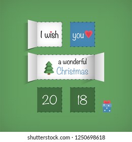 Lovely green advent calendar vector icon for Christmas time