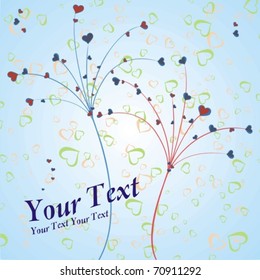 lovely greeting card - vector - Flowers from the Heart