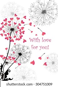 Lovely greeting with dandelions