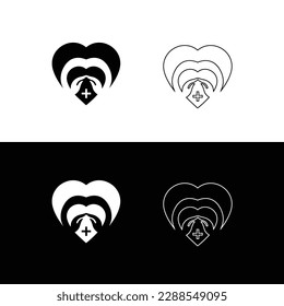 Lovely hand care vector logo template design 