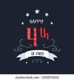 Lovely hand drawn 4th of July banner design, doodle style, hand written, great for invitations, cards, cover images - vector design
