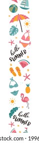 Lovely hand drawn beach seamless pattern with bikinis and decoration, great for textiles, fashion, banners, wallpapers, wrapping - vector design