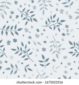 Lovely hand drawn branches seamless background, doodle leaves background, great for textiles, banners, wallpapers - vector design