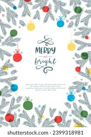 Lovely hand drawn Christmas design with text and decoration, elegant template - great for invitations, cards, banners, wallpaper - vector design