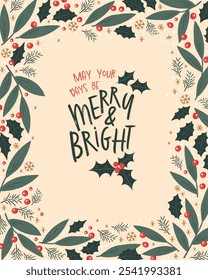 Lovely hand drawn Christmas design with text and decoration, elegant template - great for invitations, cards, banners, wallpaper - vector design