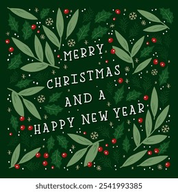 Lovely hand drawn Christmas design with text and decoration, elegant template - great for invitations, cards, banners, wallpaper - vector design