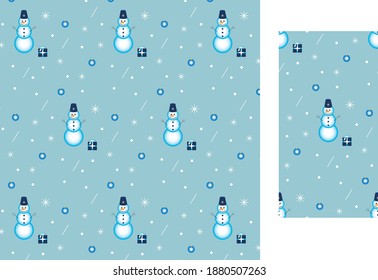 Lovely hand drawn cristmas pattern, great for New Year's Eve, banner, textiles, banner, wallpaper, wrapping - vector design. snowman