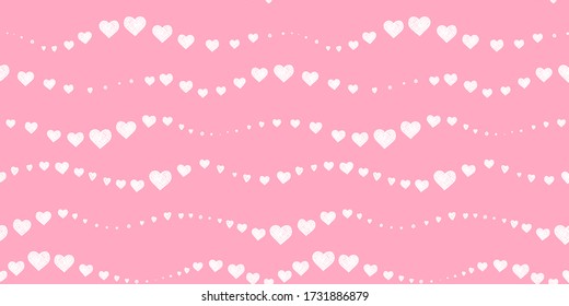 Lovely hand drawn doodle hearts seamless pattern, romantic background, great for Valentines Day themes, textiles, banners, wallpapers, wrapping -vector design