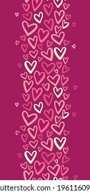 Lovely hand drawn doodle hearts background, cute romantic seamless pattern, great for textile, banners, wallpapers, wrapping - vector design